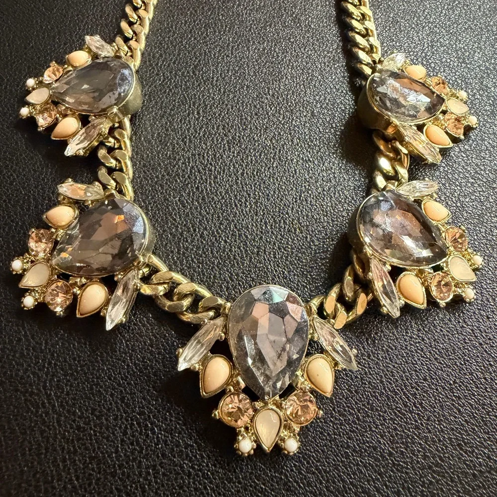 Express Elegant Gold and Silver Statement Necklace - Picture 3 of 4